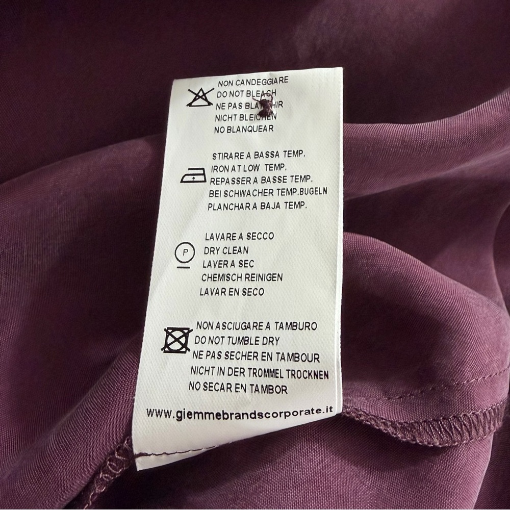 Robert Friedman Long Sleeve Cupro Burgundy Midi Dress Size Small - Picture 12 of 12
